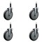 Service Caster 6'' Thermoplastic Rubber Wheel Swivel 3/4'' Expanding Stem Caster Set, 4PK SCC-EX20S614-TPRB-34-4 - alternate 1